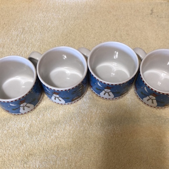 DEBBIE MUMM - Set of (4) 12 oz. SNOWMAN MUG SET Ceramic Christmas Mugs 2… - Picture 4 of 5